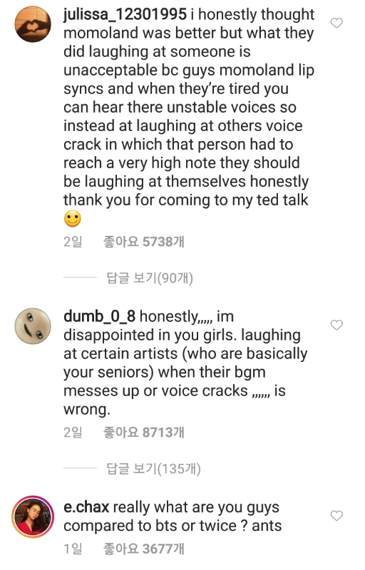 [PANN] Momoland'in Instagram hesabı nefret yorumlarına maruz kaldı